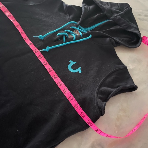 Y2K True Religion Hoodie Top and Lace Up Capri Sweatsuit Size Large - Picture 10 of 11